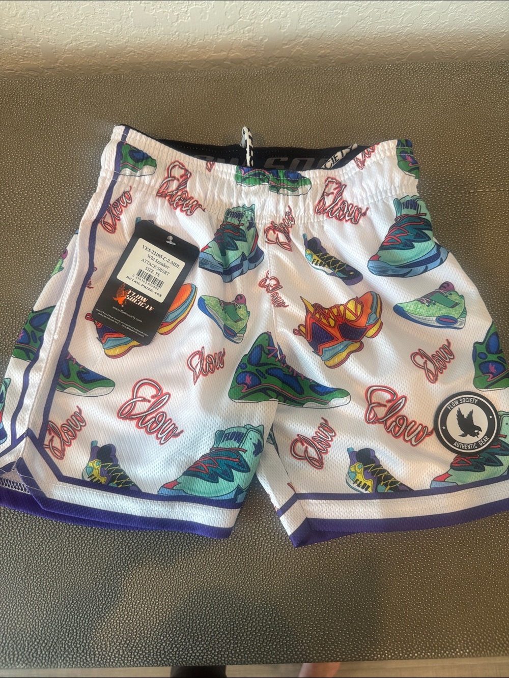 Flow Society White Sneaker Attack Short - New With Tags